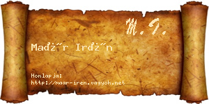 Maár Irén névjegykártya